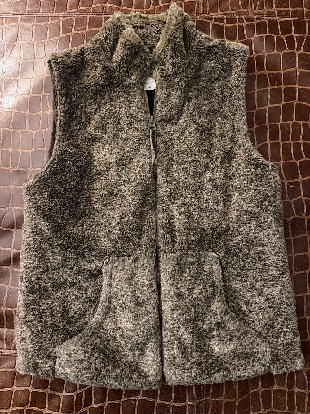 Cozy Kids Gray Faux Sherpa Vest - Zipper Front